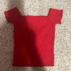 Red off the shoulder top